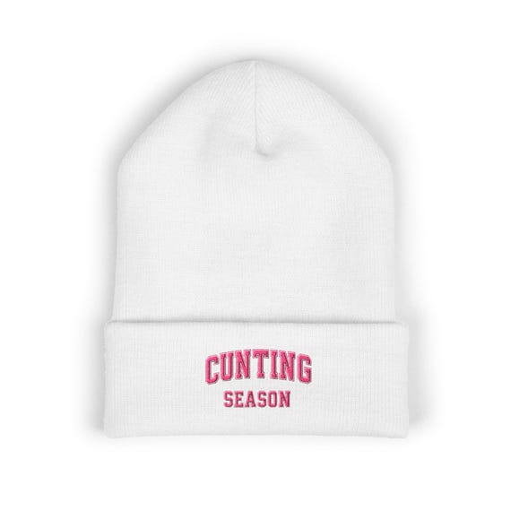 Cunting Season Beanie – Funny Embroidered Winter Hat, Trendy Adult Humor Gift, Warm Knit Streetwear Beanie for Men & Women