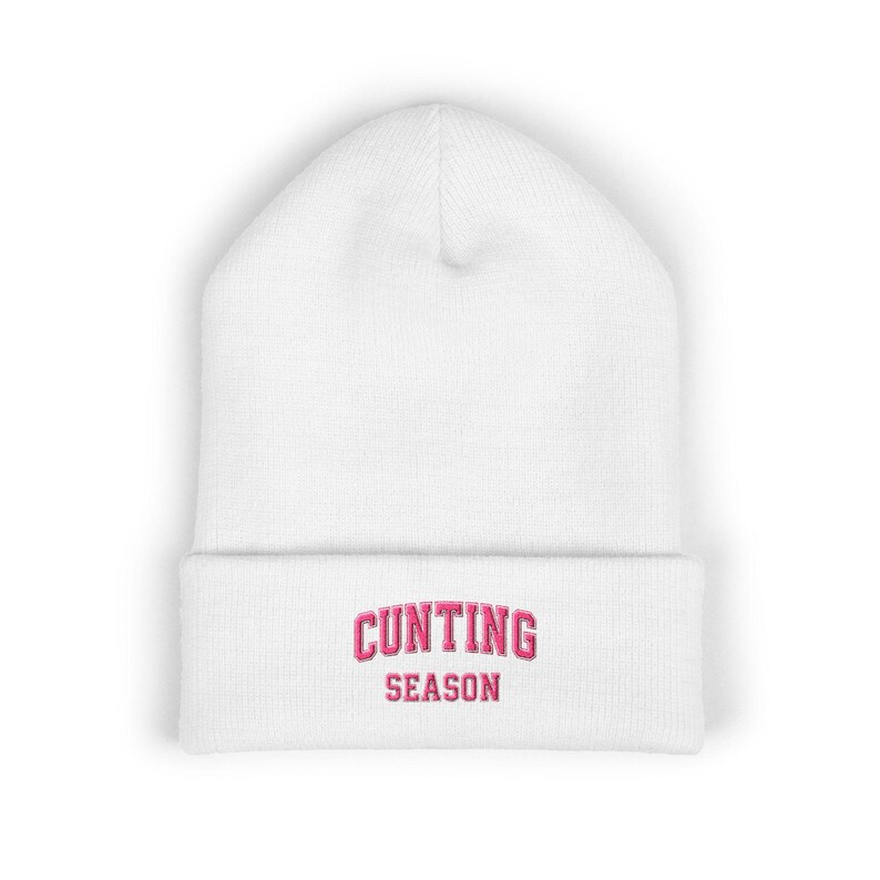 Cunting Season Beanie – Funny Embroidered Winter Hat, Trendy Adult Humor Gift, Warm Knit Streetwear Beanie for Men & Women image 1