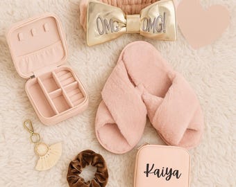 Teen Girl Birthday Gift Box with Personalized Jewelry Box, Tween Gift Basket, Soft Girl Self Care Kit