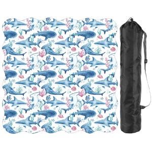 Scalloped Shark Mahjong Mat , Ocean Themed Mahjong Table Mat, Non Slip Game Mat with Storage Bag, Beach Coastal Mahjong Decor Bild 8