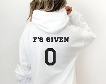 Sudadera con capucha Zero F Given: divertida sudadera unisex con capucha