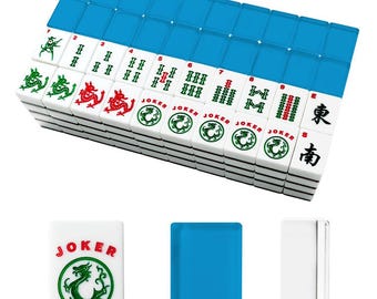 Blue Mahjong Tiles | Turquoise Color Mahjong Set | Solid Color Mahjong Tiles | Coastal Mahjong Gift | Luxury Acrylic Mahjong Set