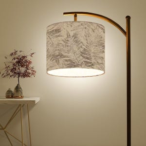 Adjustable Arc Floor Lamp: Modern Linen Shade Standing Light