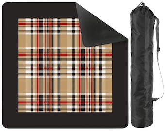 Plaid Mahjong Mat, Stylish Game Table Cover, Unique Home Decor, Perfect Gift for Players, Christmas Mahjong
