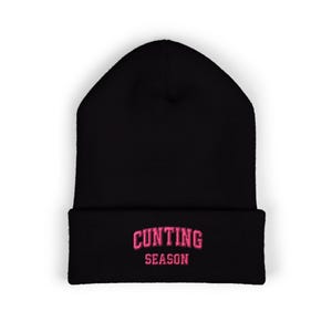 Cunting Season Beanie – Funny Embroidered Winter Hat, Trendy Adult Humor Gift, Warm Knit Streetwear Beanie for Men & Women image 2