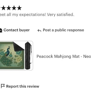 Peacock Mahjong Mat - Non Slip Mah Jongg TilePlay Mat Accessories image 10