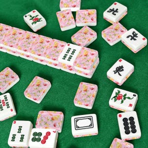 Cocktail Mahjong Tiles | Pink Martini Mahjong Set | Happy Hour Mahjong Tiles | Girls Night Mahjong | Poolside Mahjong | Acrylic Mahjong Set afbeelding 7