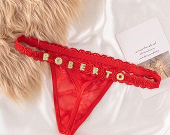 Personalized Thong Panties Custom Name Thong, Unique Gifts for Her, Bridal Lingerie, Personalized Underwear