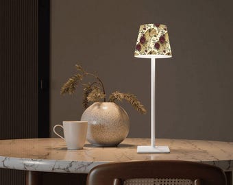 Leopard Mahjong Lamp, Floral Mahjong Decor, Rechargeable Table Lamp, Wireless Dimmable Game Night Light