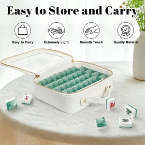 Luxury Green Mahjong Tiles | Jade Marble Mahjong Set | Coastal Mahjong Gift Idea image 6