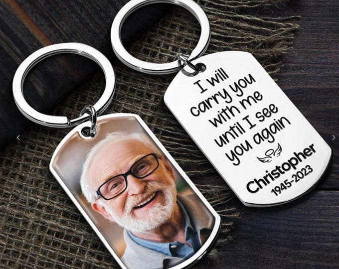 Memorial Keychain Loved One, Personalized Remembrance Gift, Sympathy Keepsake, Loss of Loved One Keyring