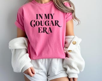 In My Cougar Era Comfort Colors Cute Graphic Tee, Retro Style Shirt, Trendy Summer Top,