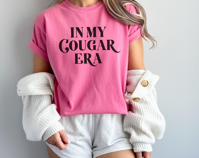 In My Cougar Era Comfort Colors Cute Graphic Tee, Retro Style Shirt, Trendy Summer Top,