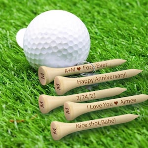 Personalized Engraved Bamboo Golf Tees, Custom Golf Tees, Unique Golf Accessories, Unique Personalized Golf Gifts