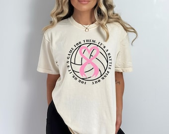 Pink Ribbon Volleyball T-Shirt: Breast Cancer Awareness Team Tee