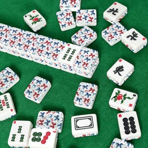 Patriotic Bow Mahjong Tiles, America 250 Mahjong Set, Fourth of July Mahjong Tiles, Red White Blue Bows, American Mahjong Tiles with Jokers image 7