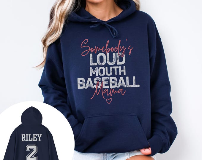 Loud Mouth Baseball Mama Hoodie: Personalized Sports Sweatshirt