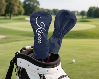Custom Personalized Golf Club Head Cover, Unique Personalized Golf Gifts, Custom Monogram Name, Vegan Leather Driver Cover