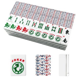 Nautical Mahjong Tiles, Patriotic Anchor Mahjong Set, Coastal Mahjong Tiles, America 250 Mahjong, American Mahjong Tiles with JokersPreppy image 2