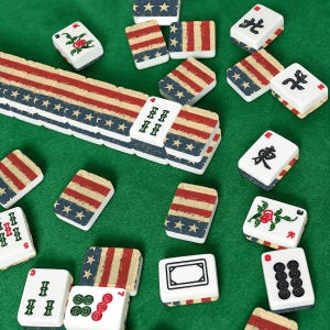 Juego de fichas de Mahjong patrióticas, juego de Mahjong americano, fichas de Mahjong del 4 de julio, Mahjong rojo, blanco y azul, regalo de Mahjong americano, juego de 166 fichas imagen 7