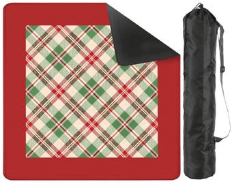 Plaid Mahjong Mat, Stylish Game Table Cover, Unique Home Decor, Perfect Gift for Players, Christmas Mahjong
