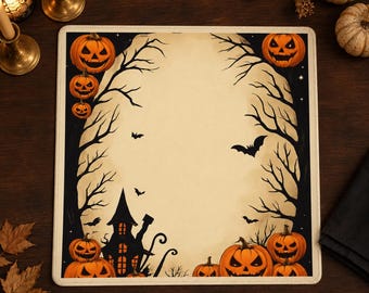 Halloween Mahjong Mat – Autumn Game Table Cover | Seasonal Game Board Accessory for American Mah Jongg, Non-Slip & Durable Play Mat