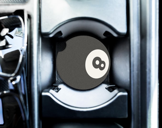 8 Ball Car Coaster, 8 Ball Coaster Car Cup Holder Coaster, Mens Car Accessories, Sandstone Coaster, set of 1-2 Car Coaster, Gift for Car
