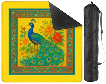 Elegant Peacock Mahjong Mat, Non-Slip Mat, Luxury Mahjong