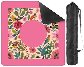 Pink Floral Mahjong Mat