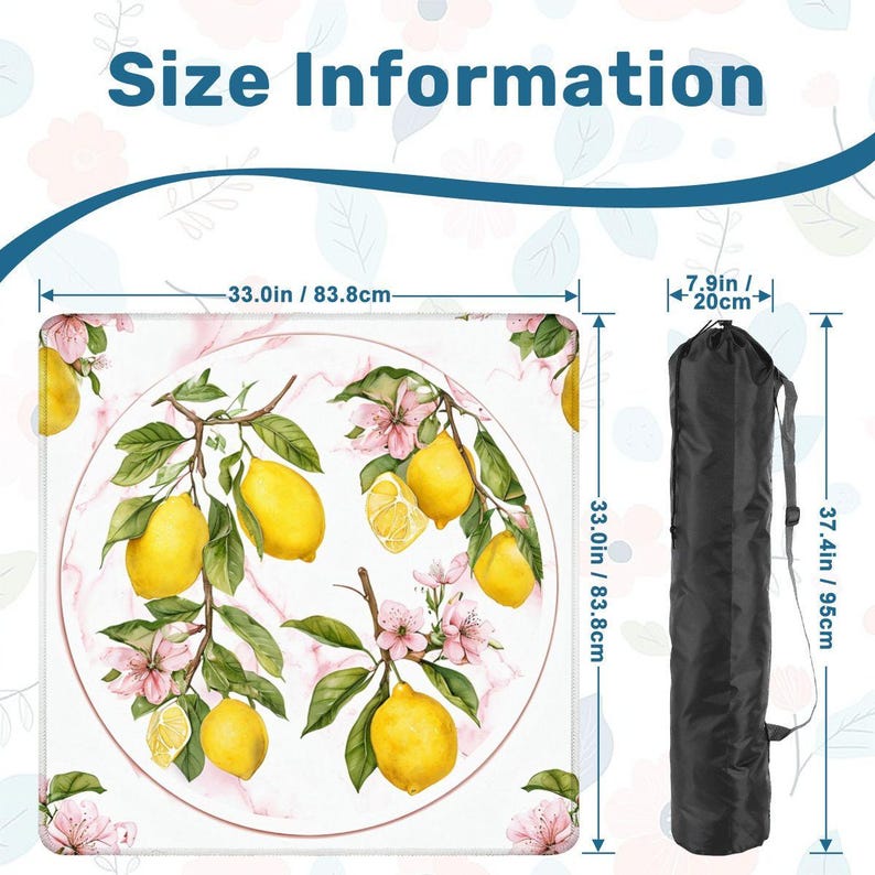 Pink Lemon Mahjong Mat | Lemon Blossom Mahjong Table Mat | Grandmillennial Mahjong Gift | Pink Citrus Mahjong Mat | Mahjong Accessories image 3