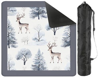 Winter Mahjong Mat, Cheerful Holiday Design, Perfect for Christmas Parties and Mahjong Game Nights