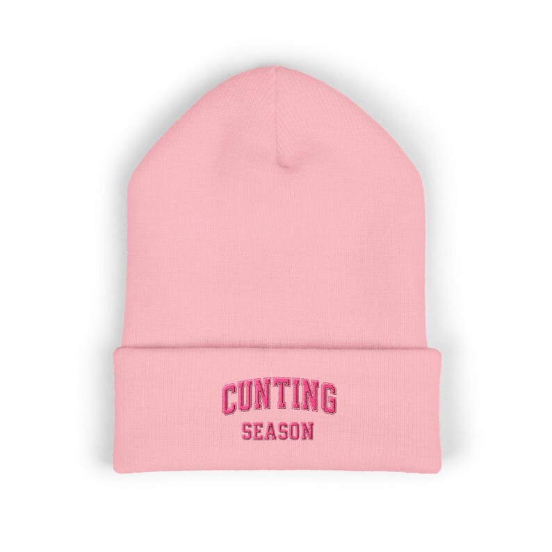 Cunting Season Beanie – Funny Embroidered Winter Hat, Trendy Adult Humor Gift, Warm Knit Streetwear Beanie for Men & Women image 3
