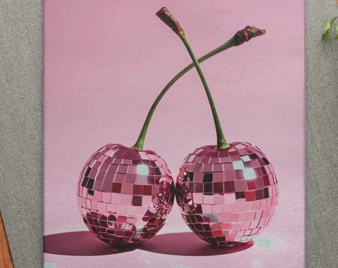 Disco Cherry Glass Cutting Board, Retro Kitchen Decor, Gift for Foodies, Party Hostess Essential, Unique Cutting Surface, Fun Kitchenware