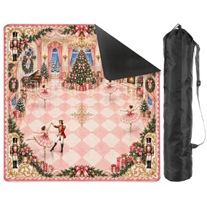 Tapete de Mahjong Rosa Cascanueces Navideño, Tapete de Juego de Mahjong de Bailarina para Vacaciones, Regalo Navideño Rosa Preppy imagen 2