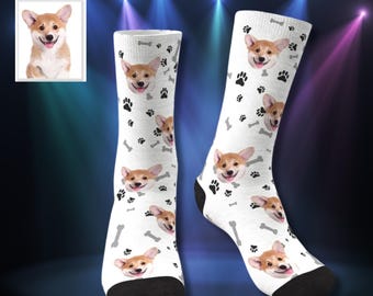 Custom Pet Face Socks: Personalized Photo Gift for Pet Lovers