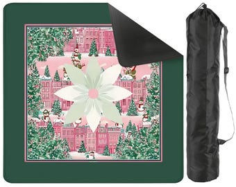 Christmas Mahjong Mat • Holiday Game Table Cover
