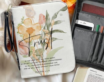 Bible Cover Bag, Christian Gift for Women, Bible Accessories, Floral Bible Case, Bible Bag for Women, Scripture Gift