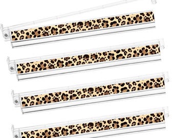 Leopard Print Mahjong Tile Pushers, Acrylic Pusher Set
