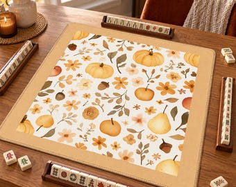 Fall Mahjong Mat – Autumn Floral Game Table Cover