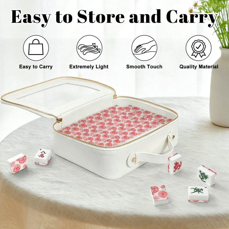 Pink Grapefruit Mahjong Tiles | Citrus Mahjong Set | Pink Mahjong Tiles | Summer Mahjong Gift | Palm Beach Mahjong | Preppy Mahjong zdjęcie 6