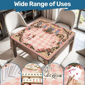 Tapete de Mahjong Rosa Cascanueces Navideño, Tapete de Juego de Mahjong de Bailarina para Vacaciones, Regalo Navideño Rosa Preppy imagen 9