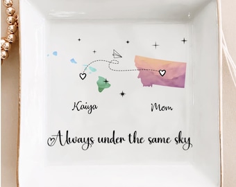 Personalized Long Distance Friendship Gift: Ceramic Keepsake Dish