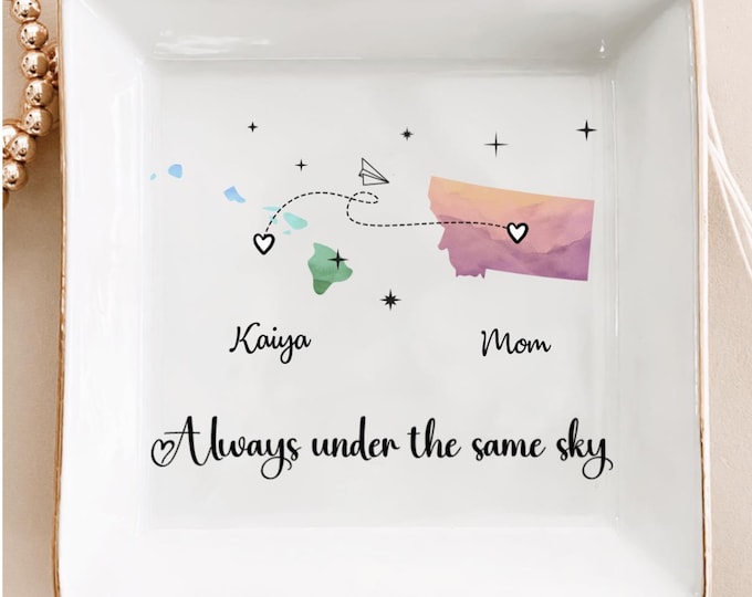 Under the Same Sky Personalized Long Distance Gift, Friendship Ornament, Moving Away Keepsake, Moving Away Keepsake, Leaving Home Gift