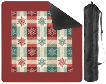 Plaid Mahjong Mat, Stylish Game Table Cover, Unique Home Decor, Perfect Gift for Players, Christmas Mahjong, Snowflake Game Mat