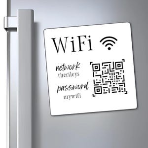 Imán de código QR personalizado para WiFi, letrero de WiFi personalizado, decoración única para el hogar, regalo con código QR personalizable