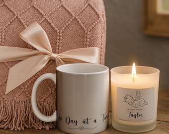 Set de regalo para la pérdida de un bebé, regalo de condolencia por un aborto espontáneo, vela conmemorativa para bebé, regalo de recuerdo de un bebé muerto, regalo de duelo
