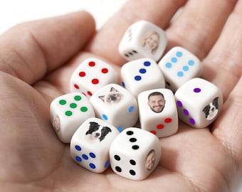 Custom Photo Dice Set with Picture Personalized Gift