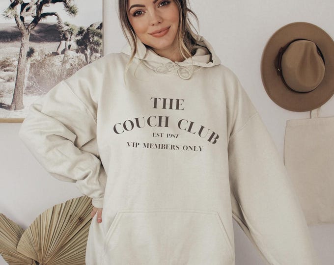 Cozy Couch Club Hoodie for VIP Members, Relaxation, Gift for Homebodies, Lounge Wear, Perfect for Winter