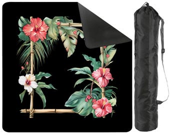 Floral Mahjong Mat, Elegant Game Accessory, Hawaiian Floral, Hibiscus Mahjong Mat