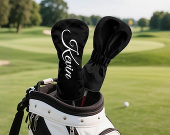 Custom Personalized Golf Club Head Cover, Unique Personalized Golf Gifts, Custom Monogram Name, Vegan Leather Driver Cover